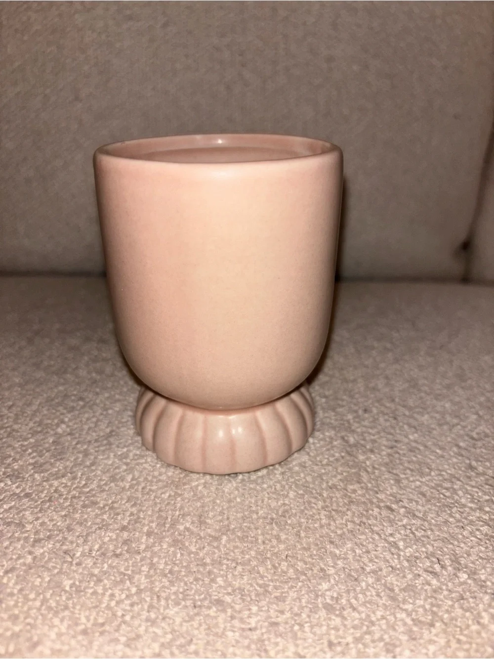 Mini Matte Blush Ceramic Pedestal Vase